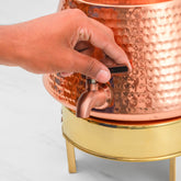 Pure Copper Jalsagar Pot Water Dispenser with Brass Stand